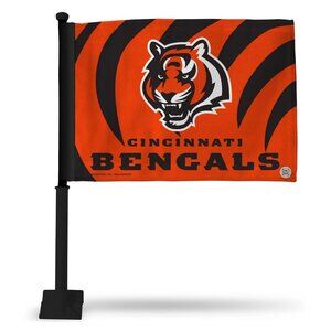 2 Pcs Cincinnati Bengals Double Sided Flag, NFL Licensed Car Auto Truck New
